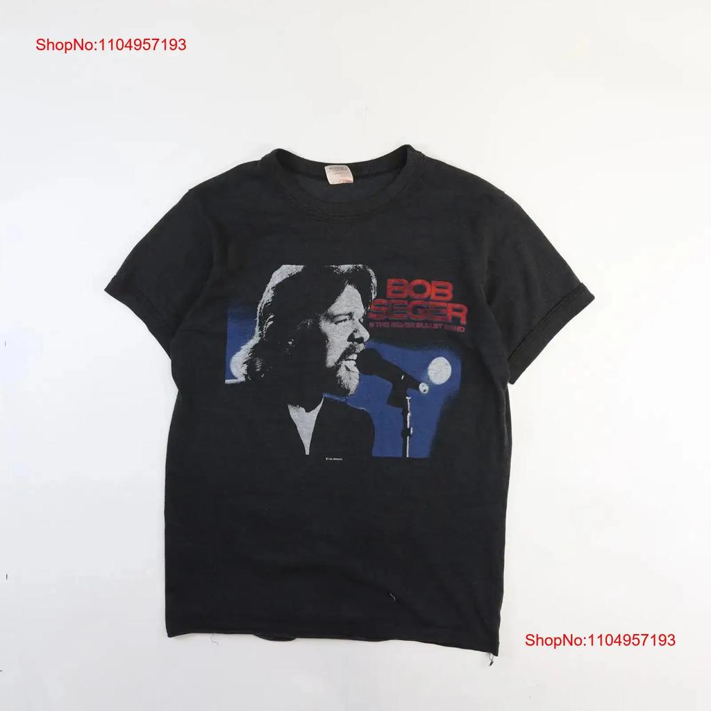 Vintage Bob Seger Silver Bullet Band Amerikanische Tour T-Shirt Größe L 1986 80er Jahre Vintage Gewaschen Bequem Stilvoll Dehnbar
