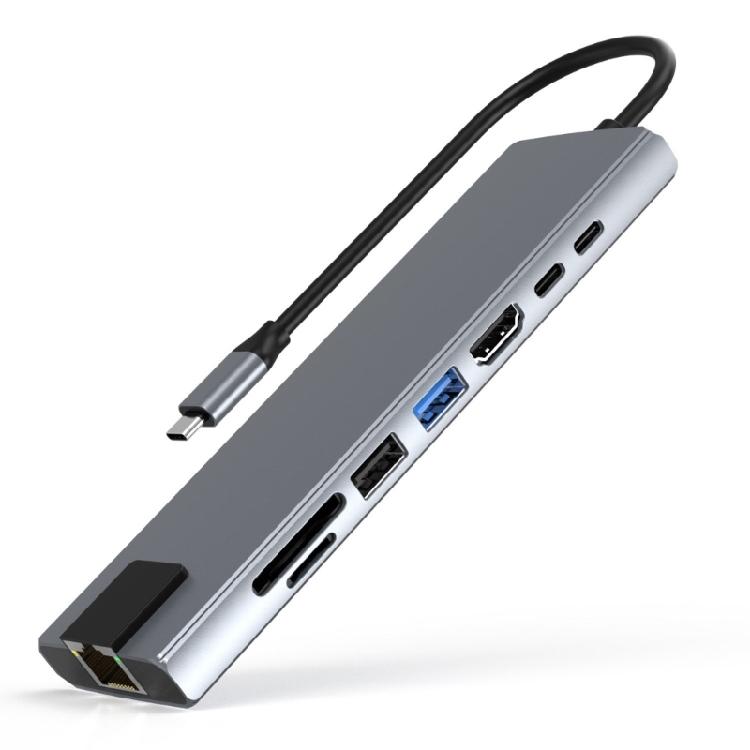 Professional USB C Dock 8 Port Expansion  HDTV USB3.0 USB2.0 PD100W Ri45 Docking Station for PC Laptop Accessories