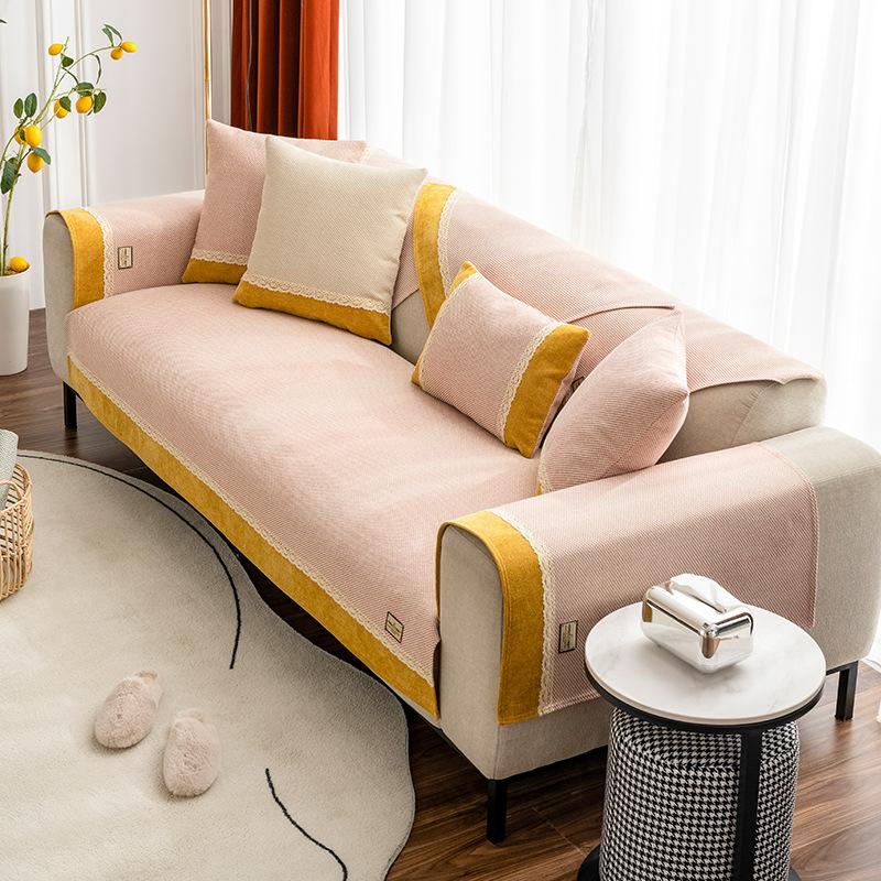 Wysokiej klasy poduszka na sofę, nowoczesna, antypoślizgowa, antypoślizgowa, antypoślizgowa, antypoślizgowa, rozkładana, satynowa, z konopi bawełnianych, na sofę, ręcznik