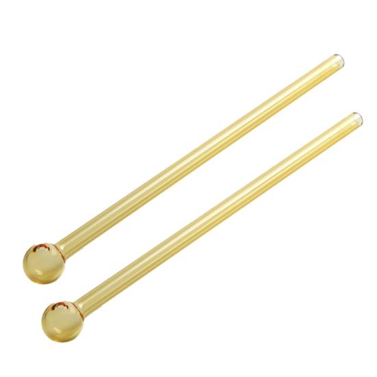2Pcs Drinking Thickened Good Transmittance Heat Resistance Drinking Glass Creative Colorful Milk Tea Straws Daily Use