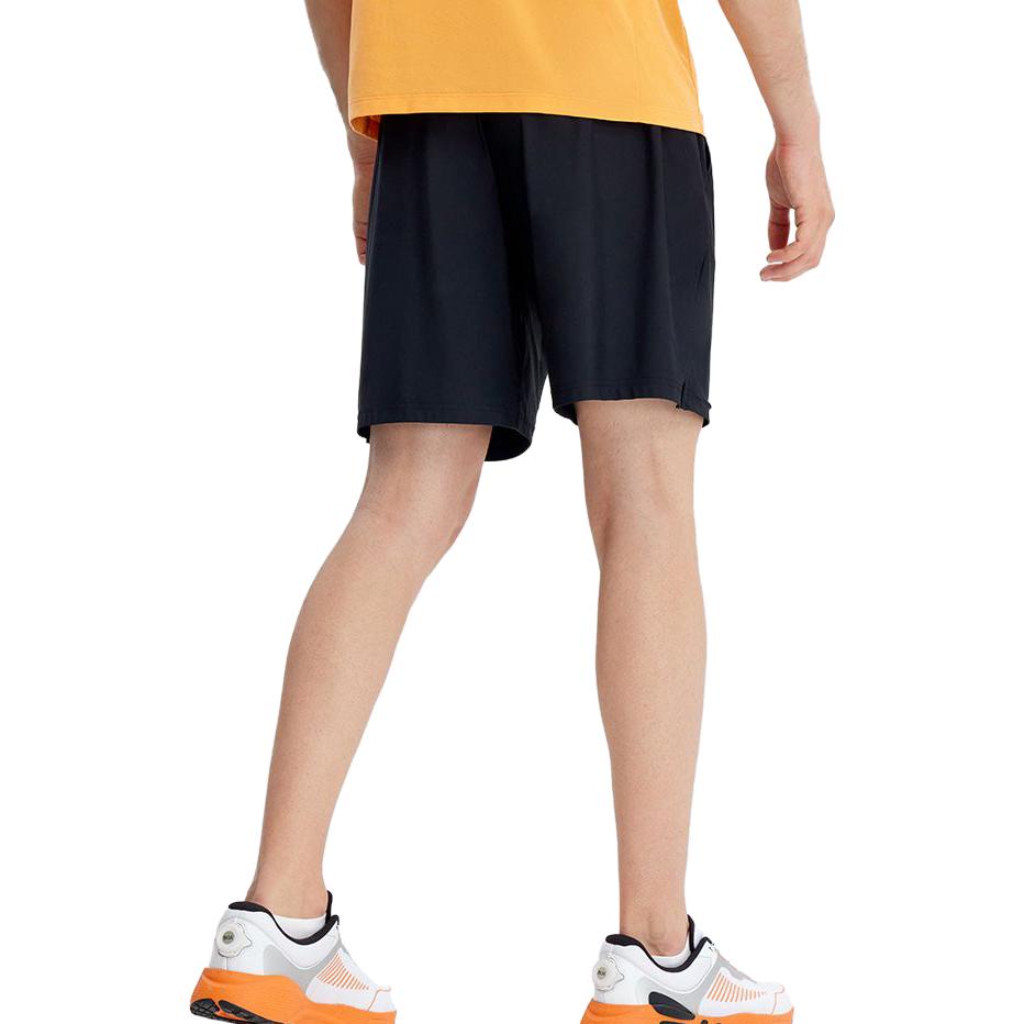 Fila SS23 Markenlogo Print Gerade Beine Hohe Elastizität Mittlere Taille Eng Anliegend Minimalistisch Freizeitshorts Herrenshorts Tiefschwarz A11M321617FBK