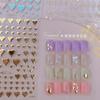 5D Love White English Letter Silver Jelly Nail Art Sticker Line Geometric Pattern Shape Romantic Delicate Manicure Decals