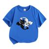 Kids Boys Girls 100% Cotton Crew Neck Short Sleeve T-Shirt, Cute Black White Dragon Pattern Casual Soft Summer Tee for Children Daily Wear