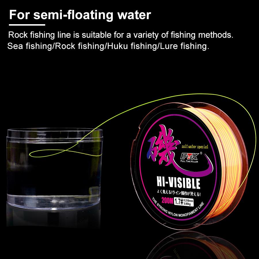 200M Rockfish Line Abrasion Resistant Nylon Freshwater and Saltwater Long Casting Line 6LB-40LB