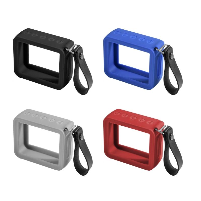 Portable Silicone Case Carrying Storage Bag with Convenient PU Strap for JBL GO 2 Speaker for Travel Home Office