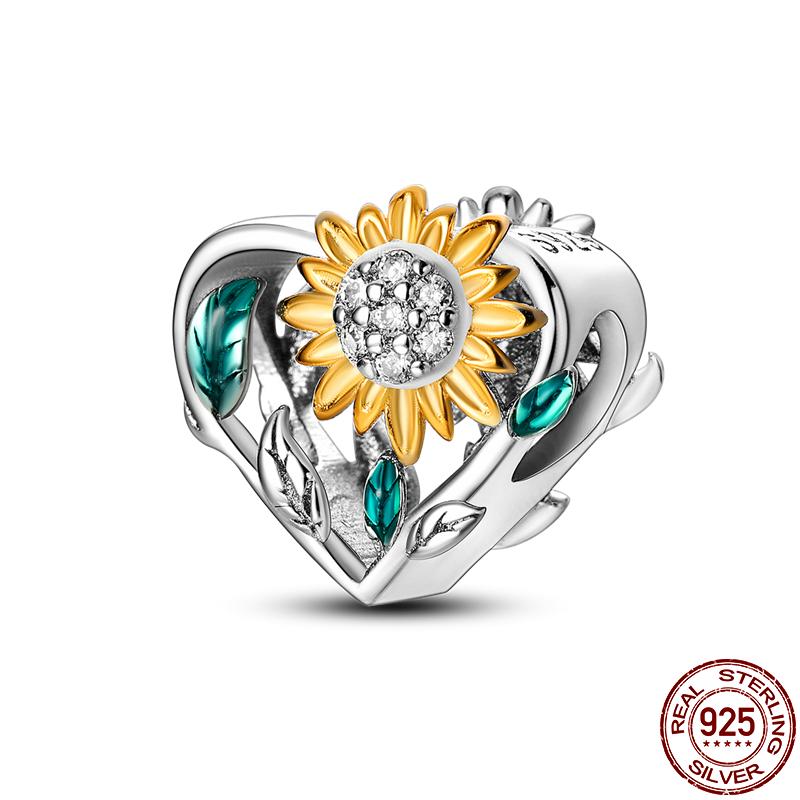 Copper Diy Beads Heart Shaped Tree Of Life Series Charm Fit Pan Original Bracelet For Women Jewelry Birthday Gift