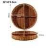 Creative Imitation Vine Weaving Grid Basket Handmade Square Woven Rattan Snack Storage Tray 10 Styles Hot Pot Side Dish Basket