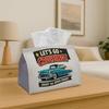 2D Flat, 2D Flat, 1 Travel Tissue Box - Classic Car Print, Durable Fabric Material, Suitable for Kitchen, Living Room, Bedroom, Car, for Home and Part