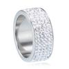 8MM Five-Row Rhinestone Inlaid Ceramic Stainless Steel Ring