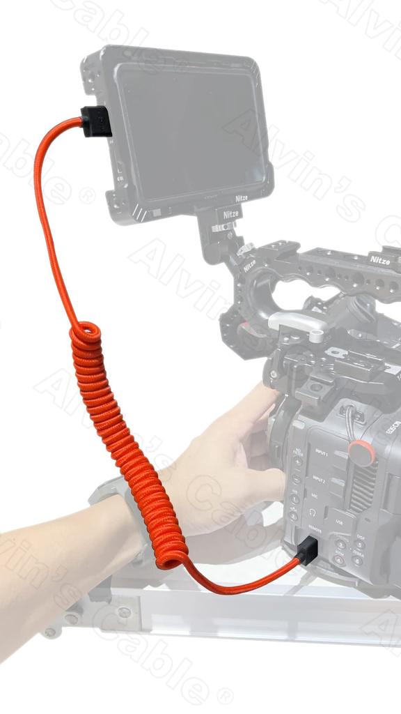 Alvin's Cables 8K 2.1 Full HDMI Braided Coiled Cable for Atomos Ninja-V, 4K-60P, Z-CAM, Canon-C70, Sony A7S3, A9, A74 (18-28 Inches)