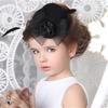 Vintage Bridal Hair Clip with Yarn Decor Top Hat Shape Stage Performances Hairpin Vintage Hair Clip for Taking Photo