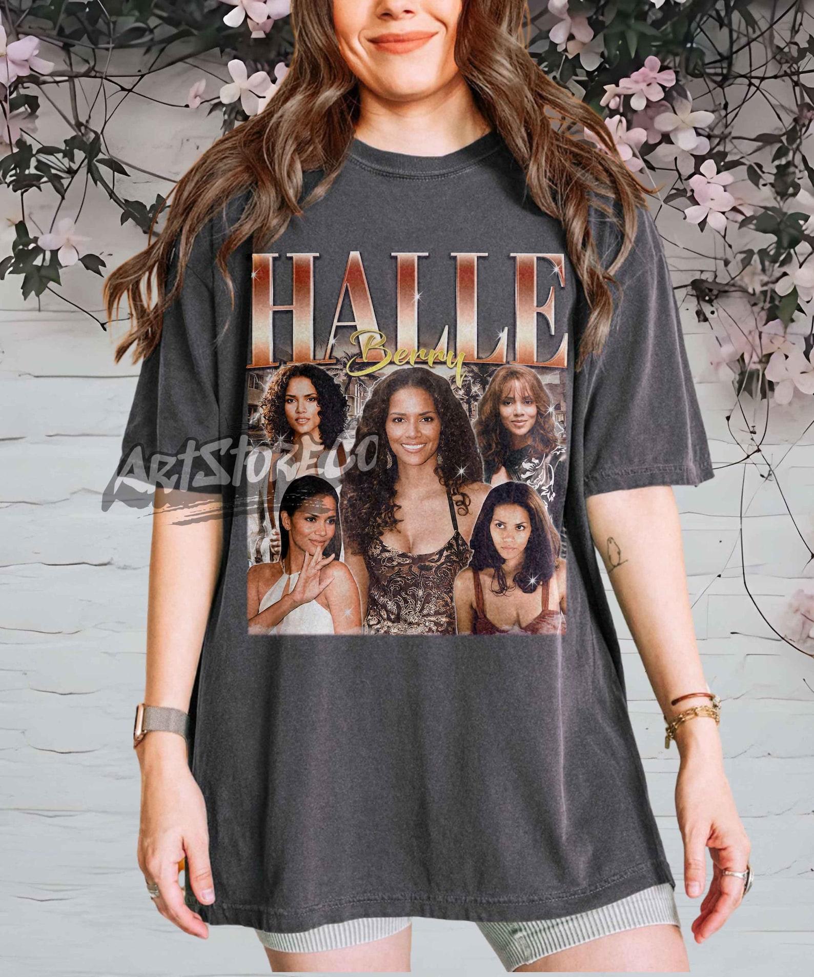 Halle Berry Retro Collage T-Shirt, Vintage Inspired Graphic Tee S