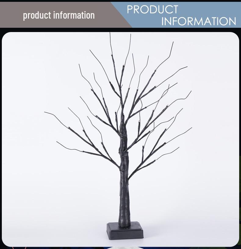 Halloween LED Tree Lights: Purple & Orange Ghost Decorations, 2025 Festival Atmosphere.