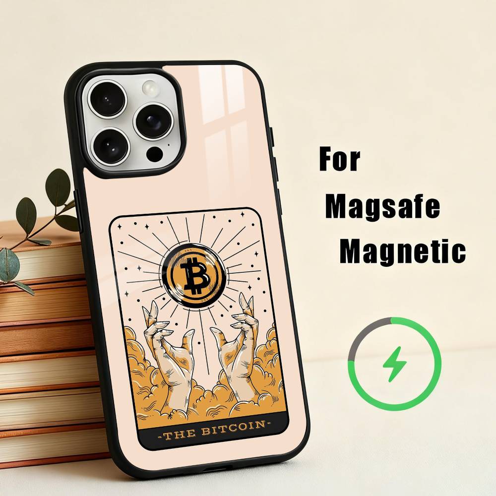 Cool Art Bitcoin Digital  Phone Case For iPhone 17,16,15,14,13,12,Plus,Pro,Max for Magsafe Magnetic Wireless Charging