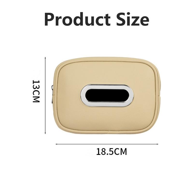 Hanging Car Napkin Holder, Center Console Armrest Box Leather Car Tissue Box, Sun Visor Backseat Tissue Case with Fix Strap