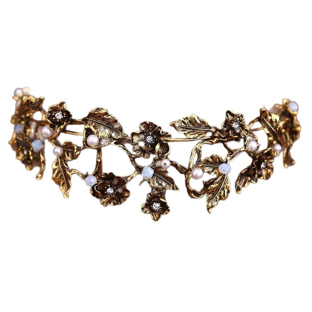 European Retro Crown Hair Accessories Alloy Diamond Bridal Crown Tiara Wedding Hair and Makeup Headband Accessories