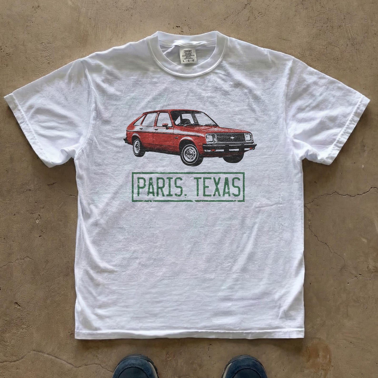 Paris Texas Red Vintage Car T-Shirt | Retro Road Movie Graphic Tee 3XL