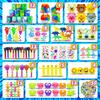 206Pcs Fidgeting Toys Gifts Box Pop Keychain It Surprise Bubble Fidgeting Counter Stress Plaything For Kids For Children Adults