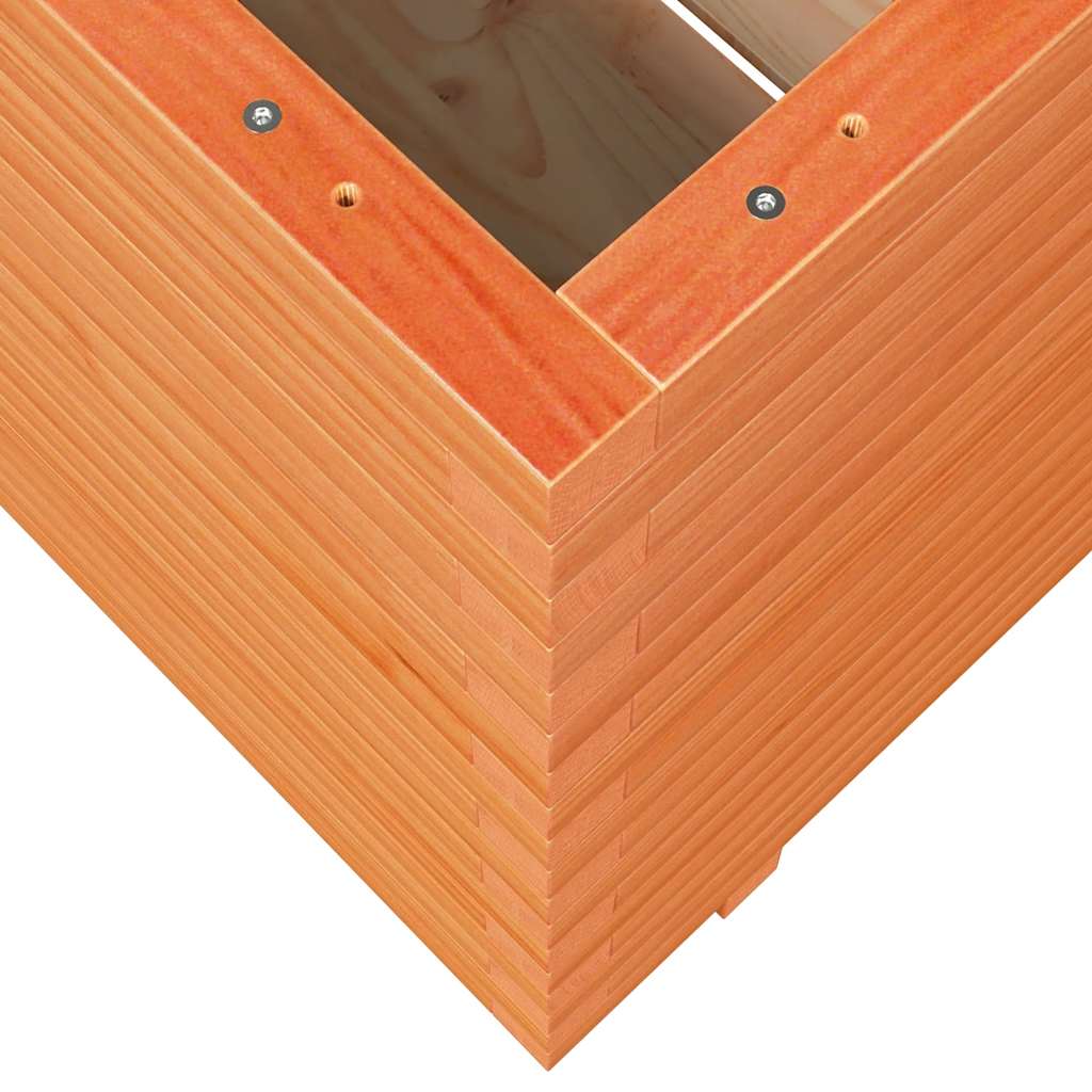 Plant Pot Wax Brown 70 X 70 X 72.5 Cm Solid Pine Wood