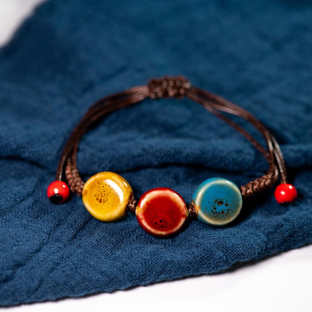 Love stone women's ceramic bracelet Female hand-woven couple small jewelry #5347