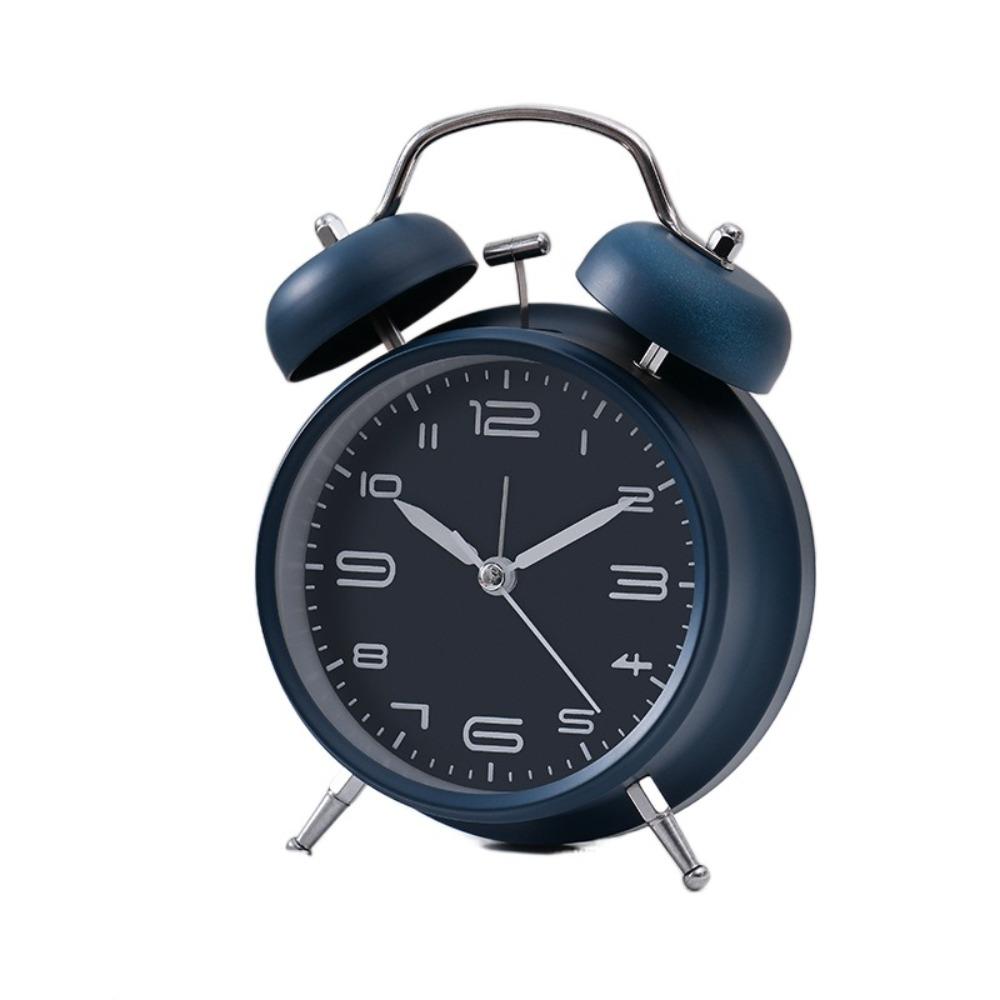 Metal Frame Silent Student Alarm Clock 4 Inch Table Clock Twin Bell Loud Alarm Clock  Bedroom