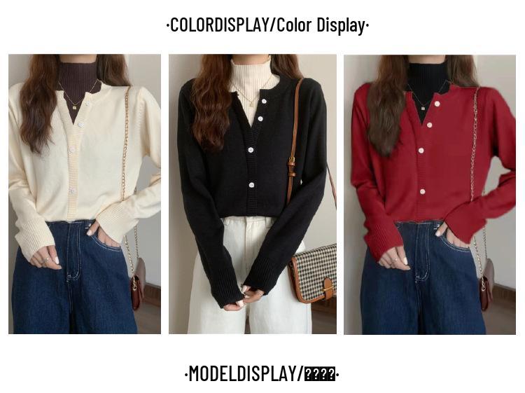 Women's Faux Two-Piece Sweater: Autumn/Winter Long-Sleeve Korean Style Semi-High Neck Knitwear