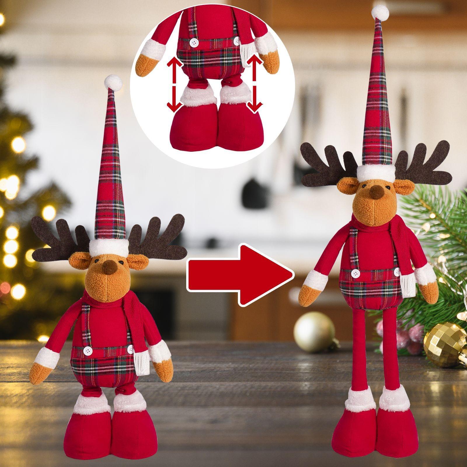 

Рождественское украшение кукла креативный лось с растягивающимися ногами настольное украшение для окна реквизит One Size красный