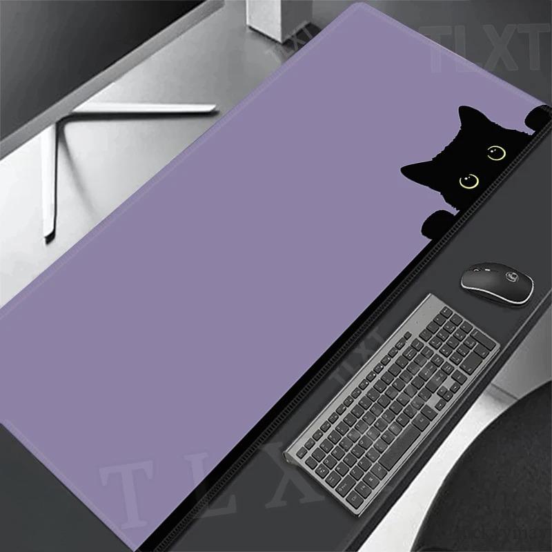 Kawaii Mouse Pads Cute Cat Mousepad Large Mouse Mat Big Purple Desk Pads Non-Slip Rubber Laptop Computer Keyboard Table Mats