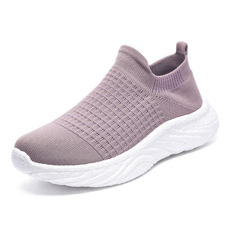 Summer men's shoes spring and autumn one-pedal black mesh shoes fly-woven mesh sports running shoes casual soft-soled versatile trendy shoes