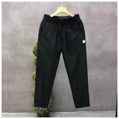 New Summer Simple Solid Color Casual Pants for Men's Fashionable Light Luxury Handsome Elastic Waist Straight Trousers