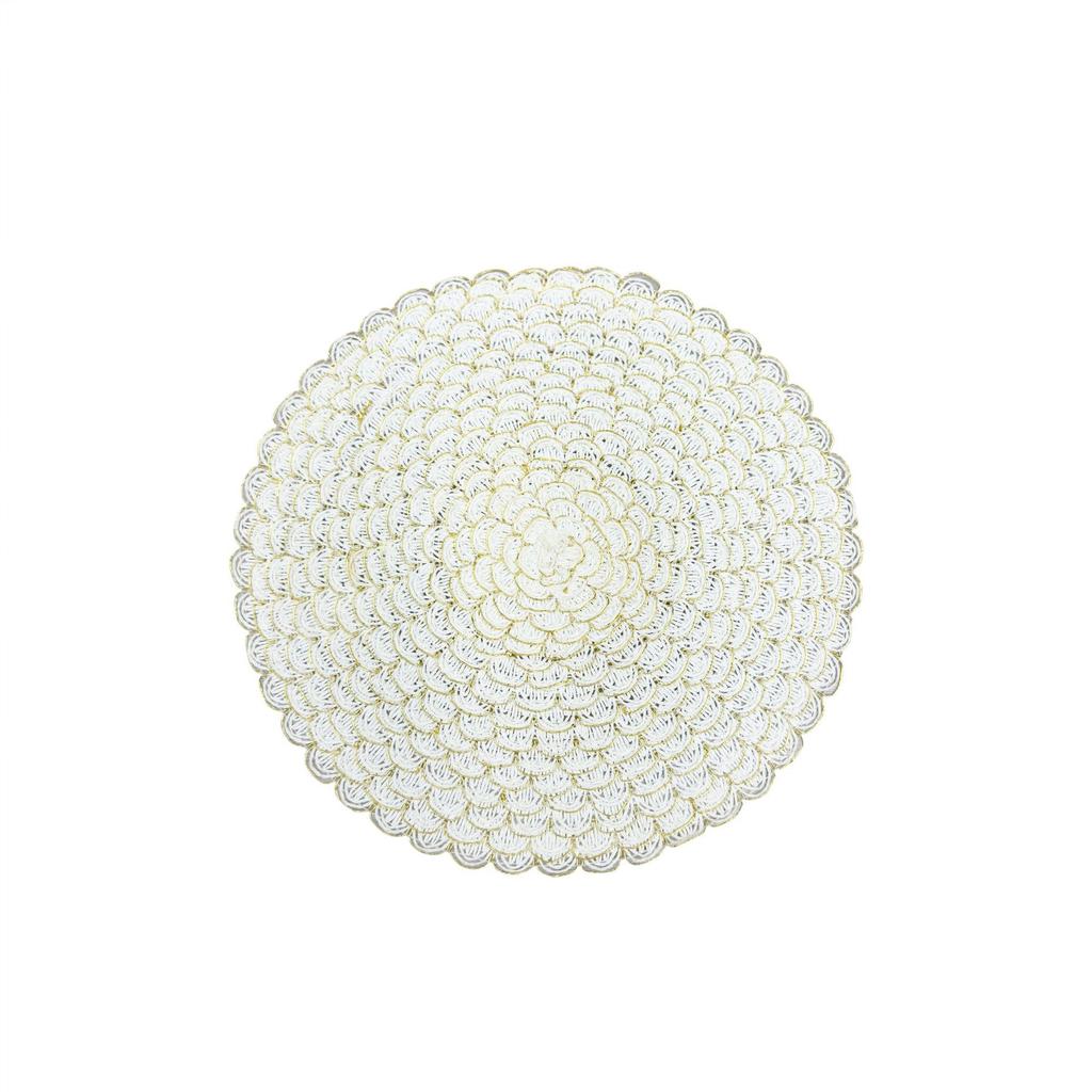 Japanese Paper Woven Placemat Non-slip Thermal Insulation Mat Round Household Coffee Coaster Western Food Mat Decoration Pads