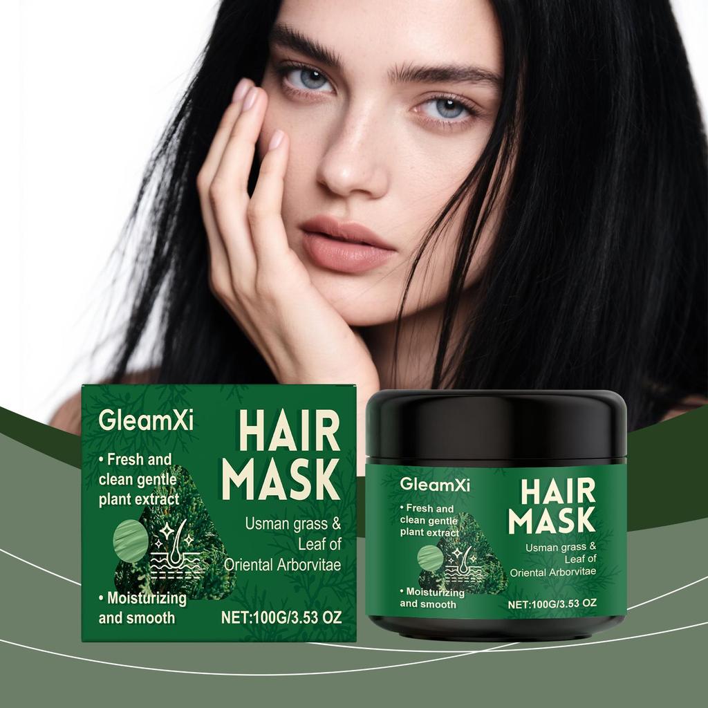 Natural Usman Shampoo Bar + Hair Mask+Hair Oil Set, Usma Grass Soap for Women&Men Gray Hair Reverse, Hair Thickening & Darkening