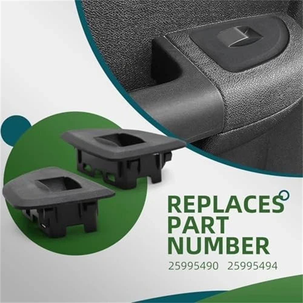 2 PCS Black Rear Window Switch Panels Bezels 25995490 25995494
