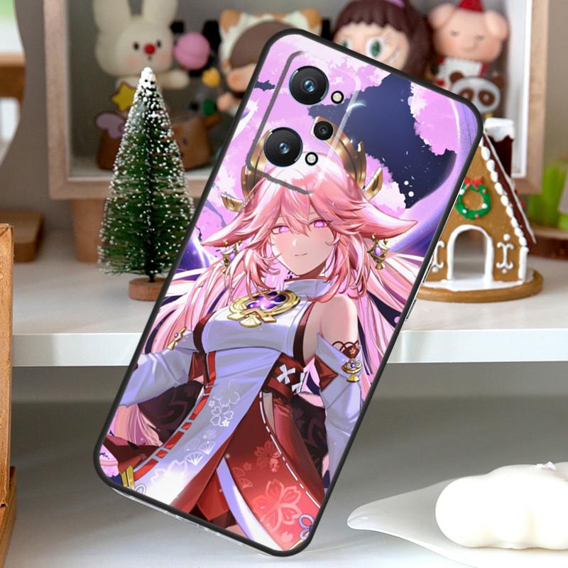 Yae Miko Genshin Impact For OPPO Realme C55 C35 C33 C31 C30 C25 C21Y C11 GT Neo 5 3T 2T Realme 10 9 11 Pro Plus Case