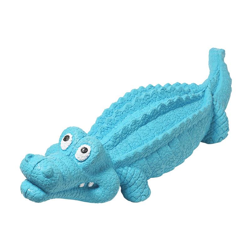 Natural Rubber Sound-emitting Crocodile Dog Toy, Interactive Teething, Self-entertaining, and Durable Pet Toy