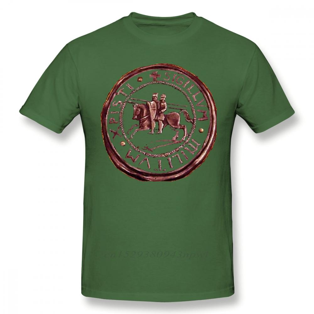Templar TShirt Knights Templar Seal Symbol T Shirt Graphic 100 Cotton Tee Shirt Men Short Sleeve Classic Cute Tshirt