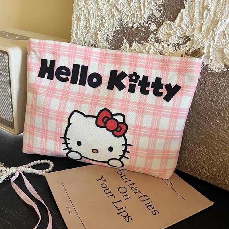 

Милая косметичка Китти Кэт, мультяшная, большой вместимости, косметичка, милый клатч, дорожная косметичка, уличный органайзер, моющийся мешочек 25*17cm