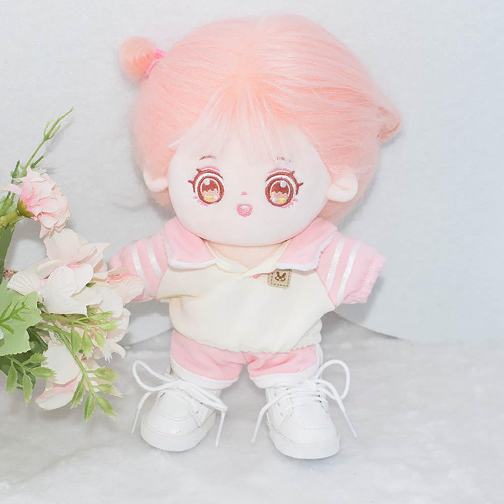 niannyyhouse 10cm20cm Plush Clothes, Turn-Down Sweater, Pants, Cotton Doll, Accessories, Dress-Up (Blue, 10cm)