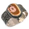 Natural Imperial Jasper Gemstone 925 Sterling Silver Cuff Bangle Adjustable ETC-14495