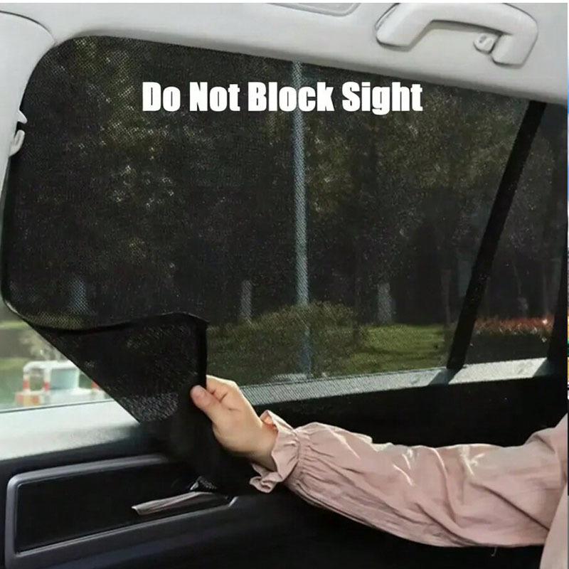 4 Pieces Magnetic Car Sun Blinds - Ultra Slim, UV & Thermal Insulation, Telescopic Side Window Sunshades, Mosquito Proof, Partia