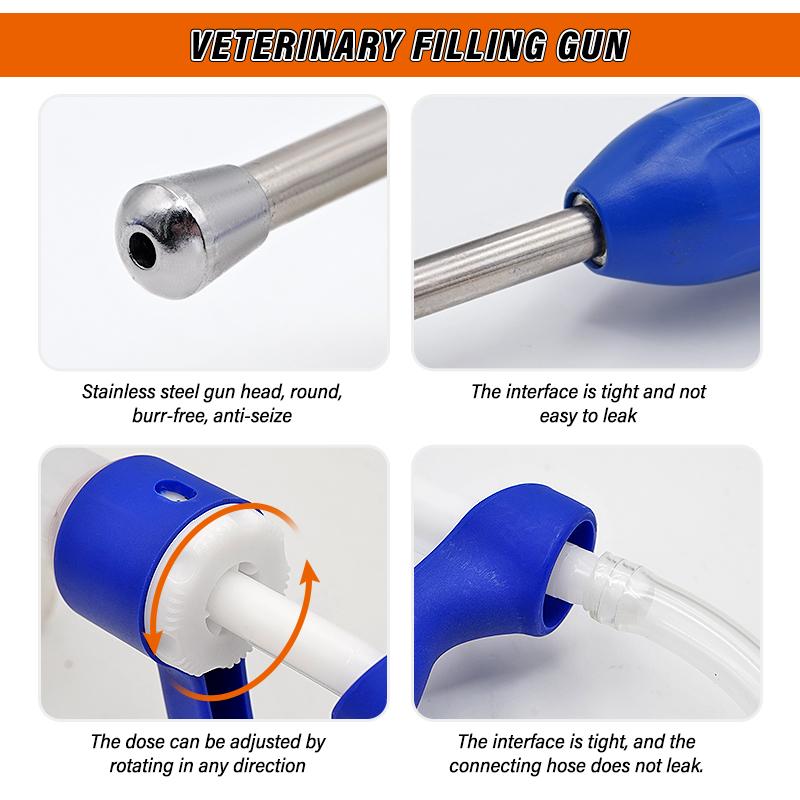 30ml Multifunktionale Veterinärmedizin-Fütterungsspritze mit großvolumigem Behälter/Ohne Behälter Dauerfütterungspistole für Rinder