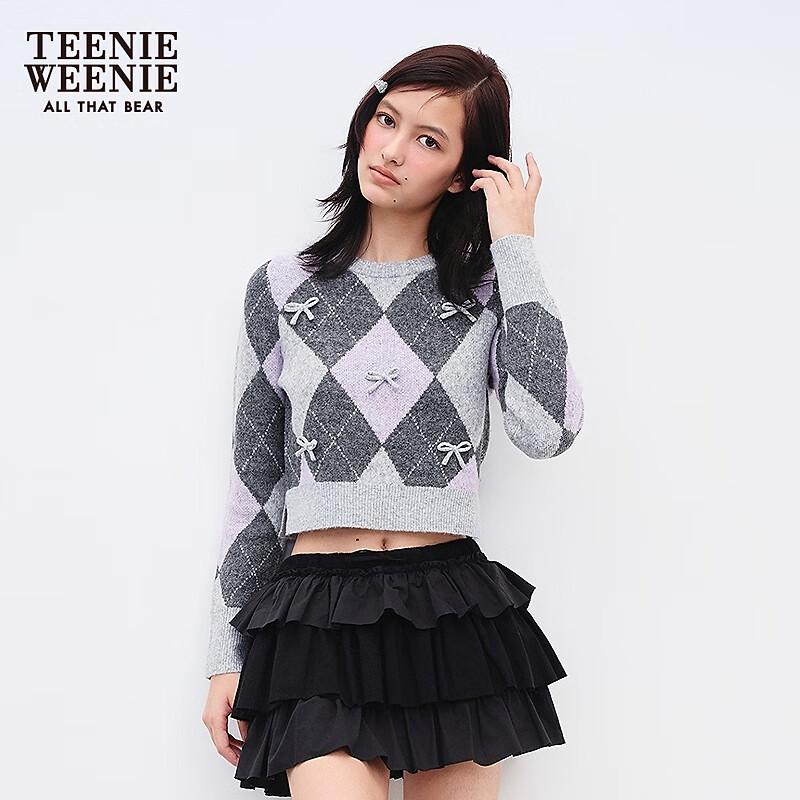 Teenie Weeniebearnova Women's Diamond Lattice Short Sweater