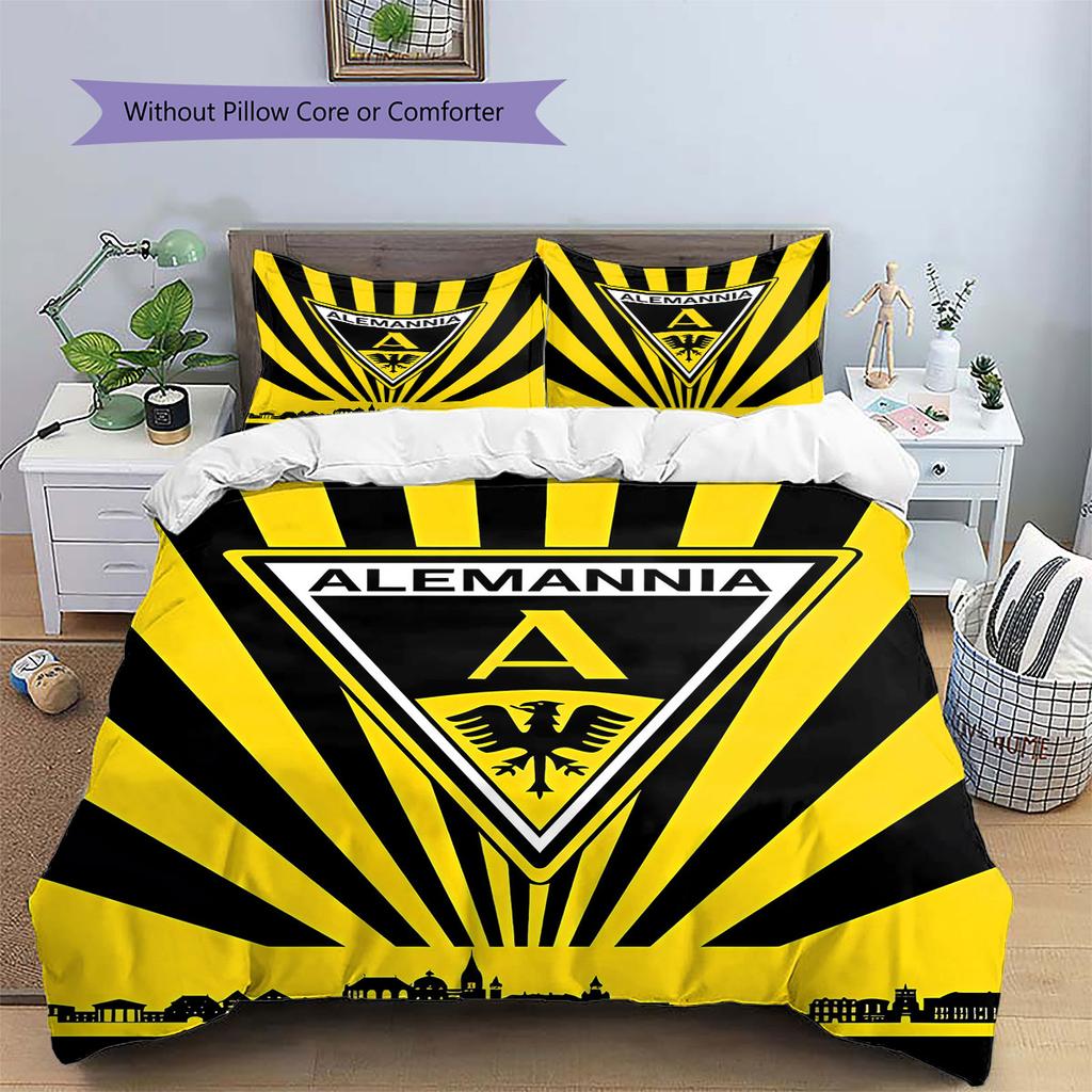 Alemannia Aachen Muster Bettwäsche, Steppdecke Set Bettbezug Kissenbezug Zuhause Geburtstagsgeschenk(1 Bettbezug + 2 Kissenbezüge, ohne Füllung)