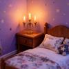 Antique 3 Arm Miniature Table Lamp Model Figurine for Doll House Living Room and Bedroom Decoration Scene Arrangement