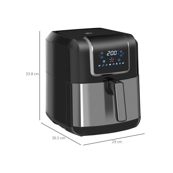 Heißluftfritteuse, 6,5 Liter, 1700 Watt, mit 8 Menüs, Antihaftkorb, 36,5 x 29 x 33,8 cm