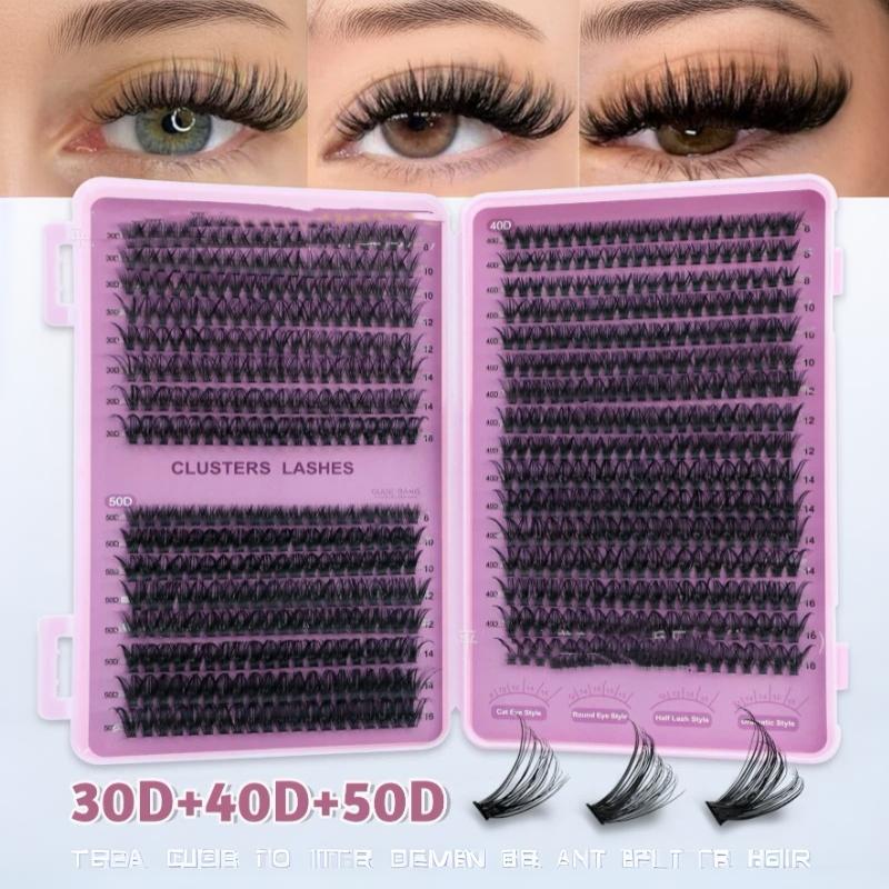 DIY Individual Eyelash Clusters Kit Large Capacity Easy to Apply Reusable Lash Extensions for Makeup Novice Use