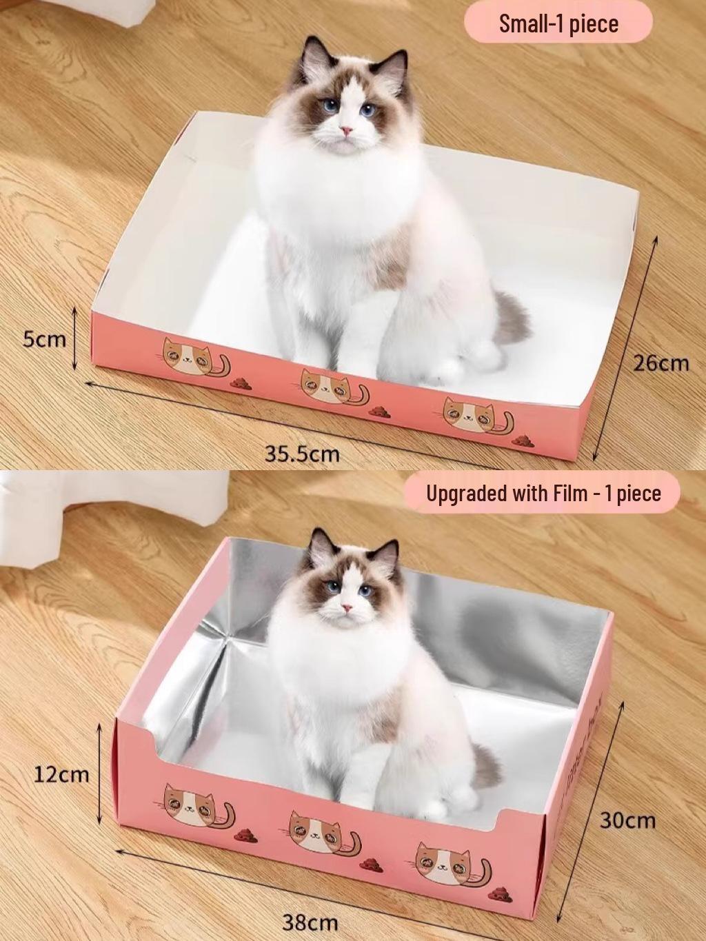 

Складной, Защищающий от брызг Большой Одноразовый Кошачий Лоток со Скидкой для Новичков Small + Large розовый