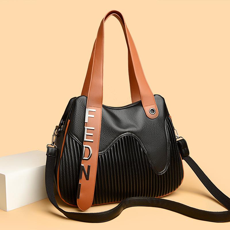 Hand-held Tote Large Bag, Simple Pleated Women's Single-shoulder Bag, Crossbody Bag