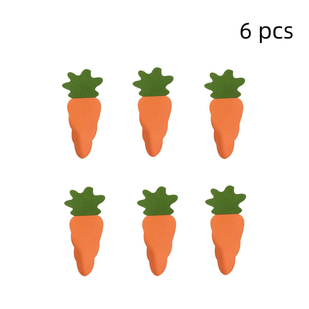 

6 Pieces/set, Easter Radish Knife and Fork Bag, Radish Tableware Set, 26 * 12cm/10.24 * 4.72 Inches, Party Desktop Decoration Supplies Pack of 6 оранжевый