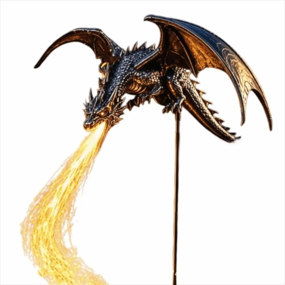 Resin Solar Dragon Fire Garden Light Solar Powered Solar Garden Light for Lawn Yard Patio Decor